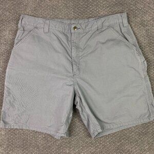 Carhartt Carpenter Shorts Original Fit Men's 40 Gray Canvas Work Wear B144 APH